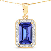 Diana M Jewels Women's Octagon Natural Tanzanite Pendant Necklace (2.15 Ct) - Classic Plus in 14k yellow gold - women's jewelry