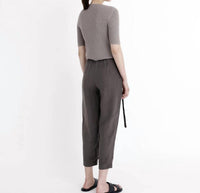 7115 By Szeki - Ribbed Short Sleeve Top
