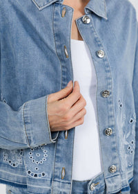 Oui - Embroidered Denim Jacket