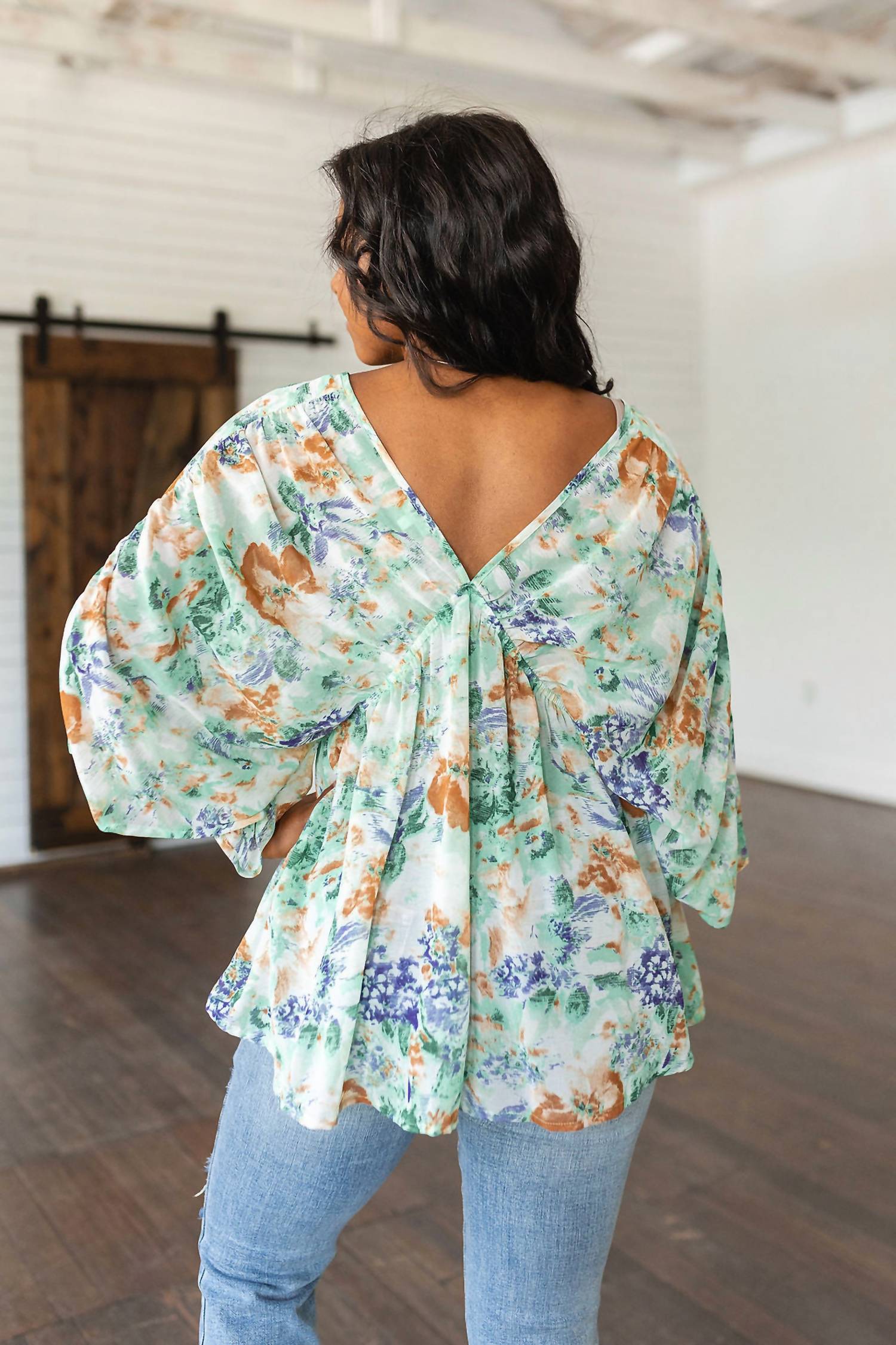 Jodifl - Fabled In Floral Draped Peplum Top