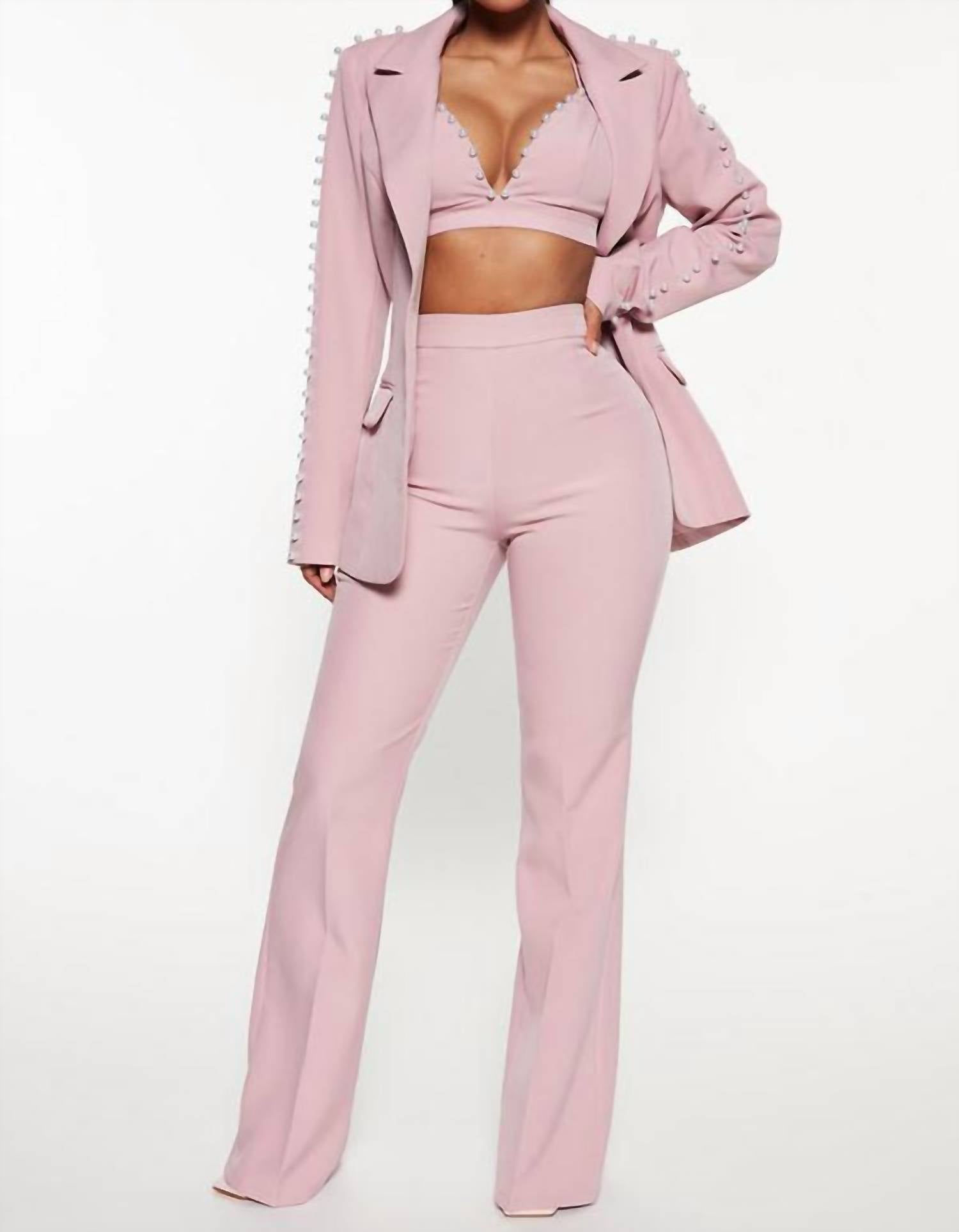 Fashion Nova - Pamela Pearl 3 Piece Blazer Pant Set