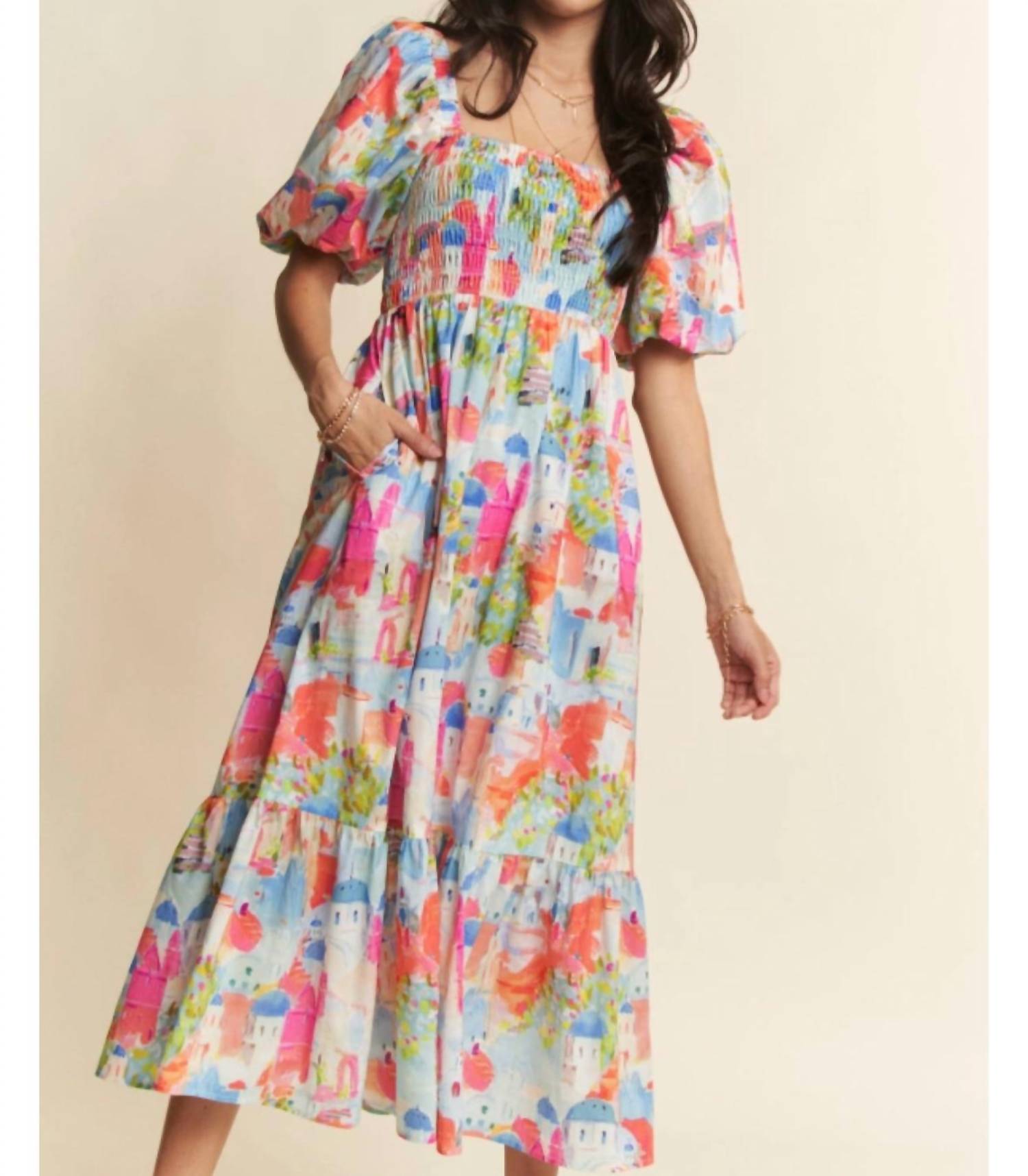 DAVI & DANI Uptown Night Out Maxi Dress in yellow cobalt - women's dress - view 7