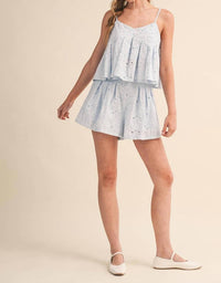 Klesis - Eyelet Pleated Skort Set