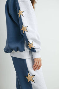 Buttermelon - Long Sleeve Round Neck Sweatshirt With Star Detail