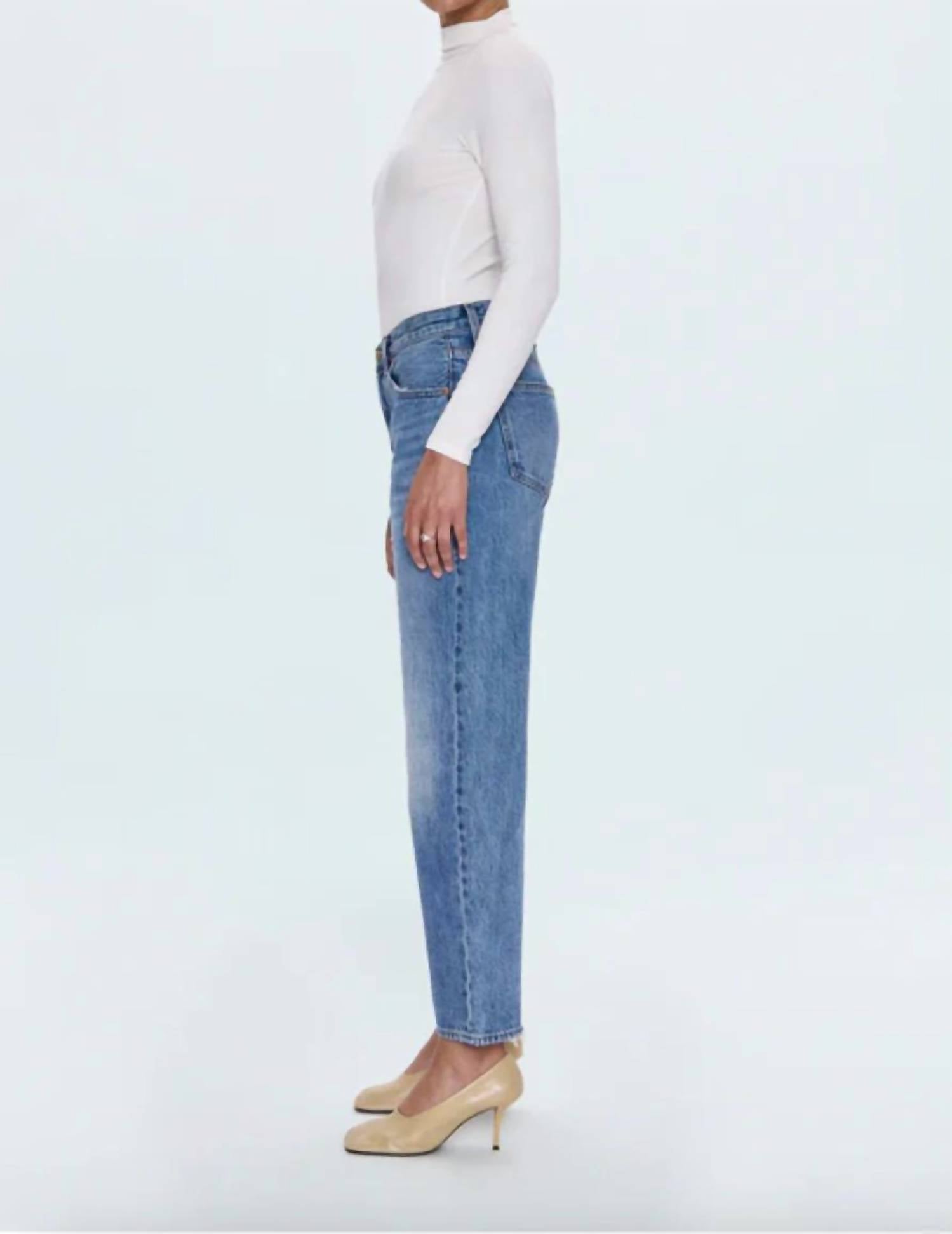 Pistola - Lexi Mid Rise Bowed Straight Jeans
