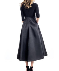 Rachel Allan - Deep V-neck Choker Knee Length Formal Dress