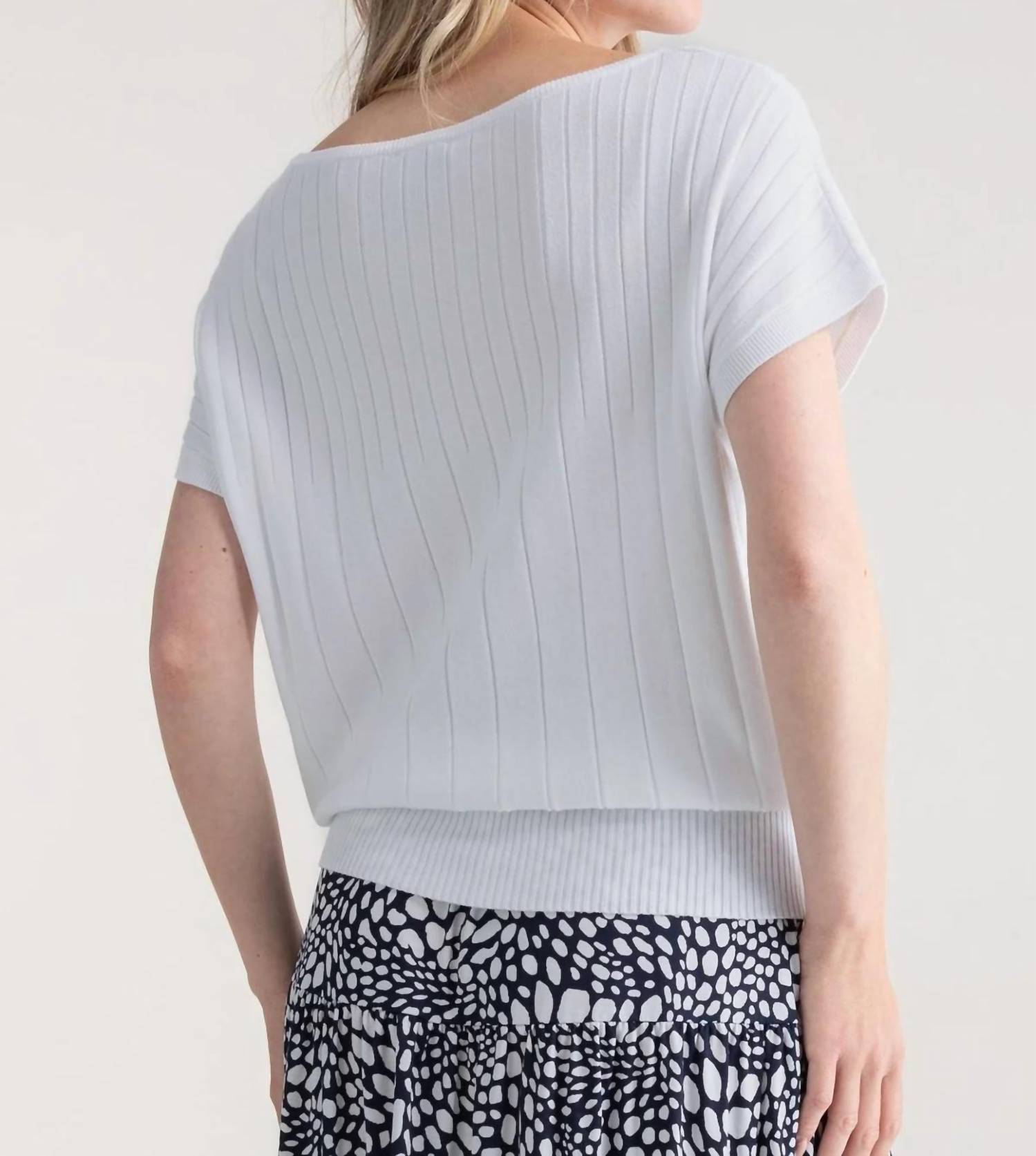 Marble - Wide Neck Short Sleeve Jumper