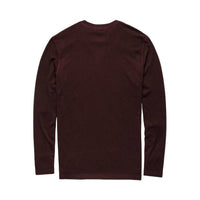 Surfside Supply Men's Sean Ultra Soft Classic Henley Top in cabernet heather - men's long sleeve top - detail view