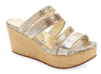 CHOCOLAT BLU Women's Wavy Wedge Sandals in tan - women's sandal - detail view