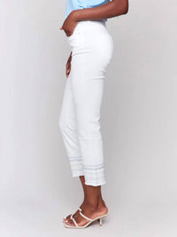 Charlie B - Embroidery trim fringe jeans