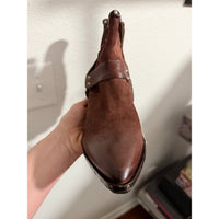 A.S.98 - Women's Distressed Leather Studded Ankle Boots