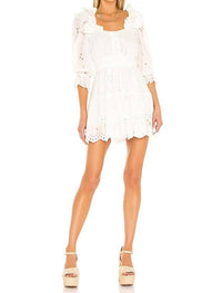 Unishe - Summer Eyelet Mini Dress