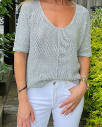 Brand Bazar - Metallic Crochet Sweater