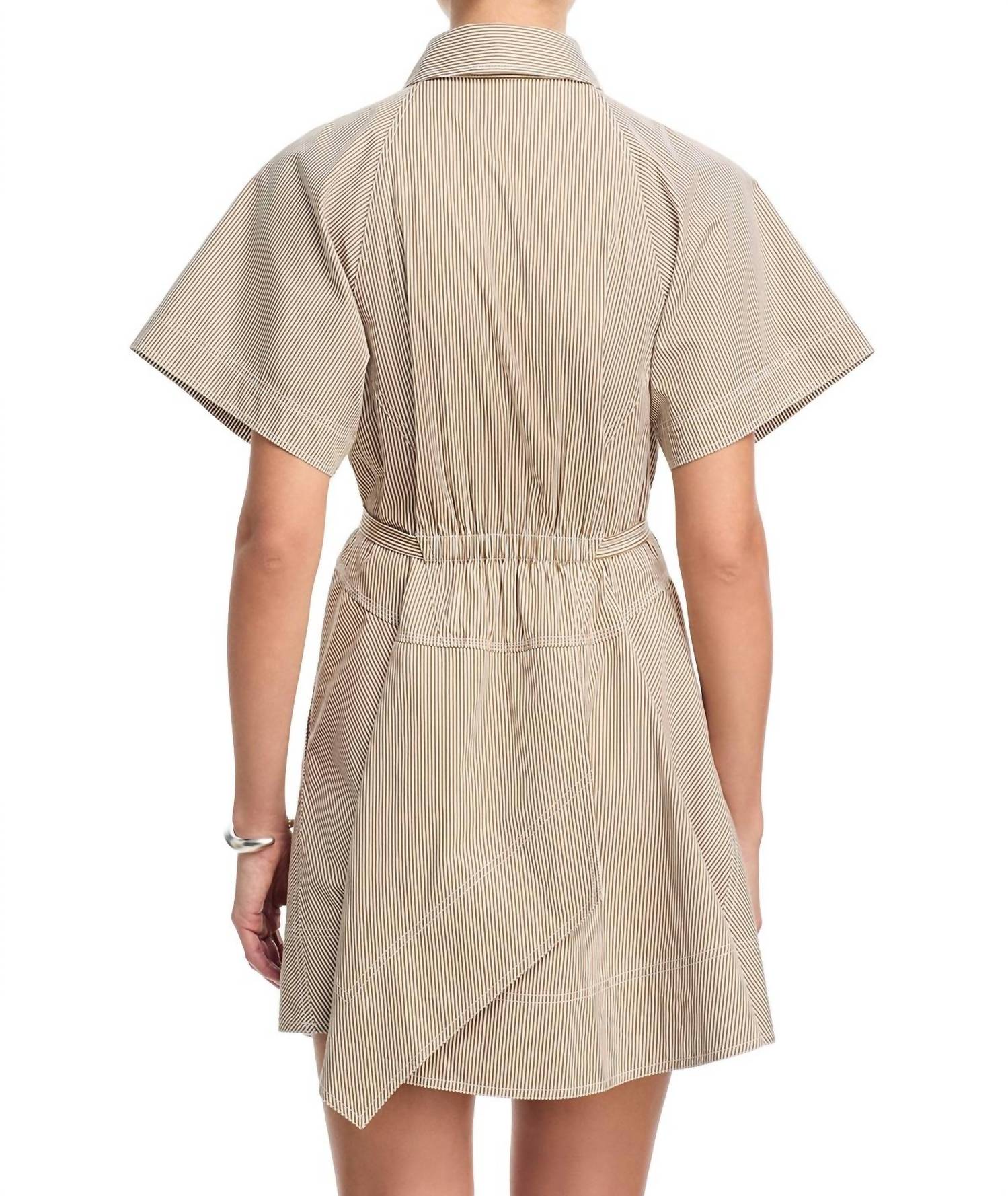 A.L.C. Julie Dress in pearl aged bronze - women's dress - detail view