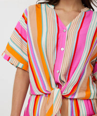 Esqualo - Striped knot blouse