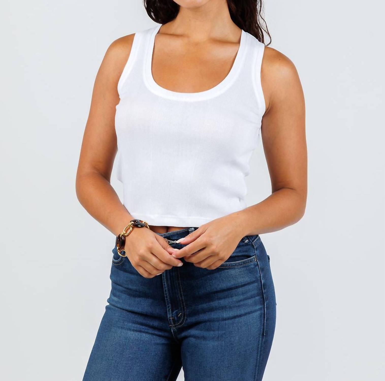 Goldie - Cotton Variegated Rib Crop Tank