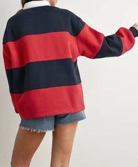 Golden - Isadora Striped Collared Long Sleeve Top