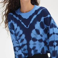 LNA Caprina Tie Dye Sweater in tyrrhenian blue - women's sweater - alternate view