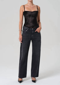 Citizens of Humanity Lindz Easy Straight Tuxedo Stripe Jean in kuro - women's jeans