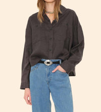 XIRENA Brittan Long Sleeve Shirt in black quartz - women's shirt