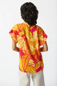 Joseph Ribkoff - Tropical Print Short Sleeve Boxy Top