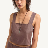 Vitamin A - Tallows Linen Crop Top
