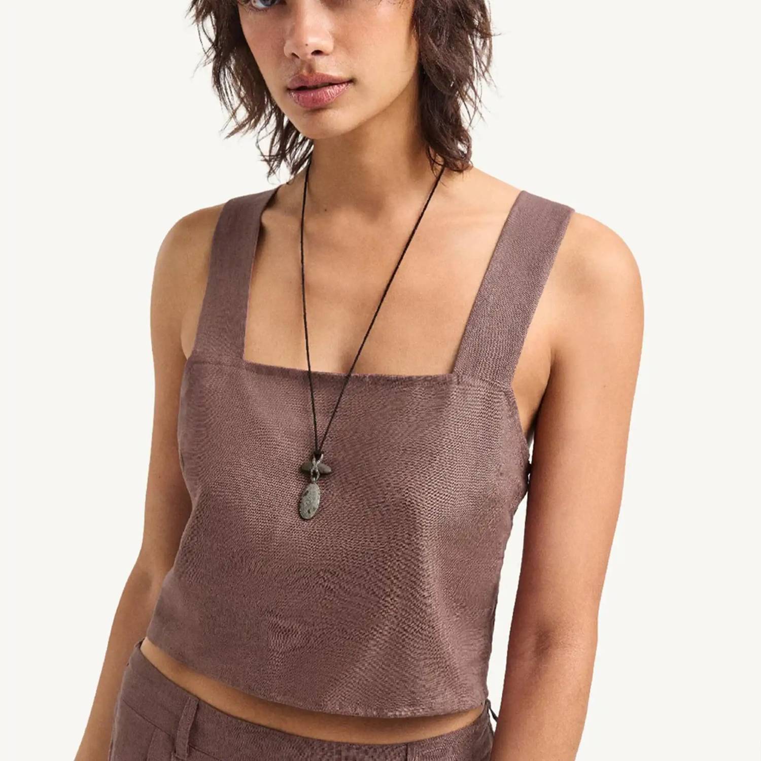 Vitamin A - Tallows Linen Crop Top