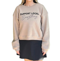 Oat Collective Support Local Everything Sweatshirt in beige - women's top