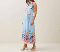 Able - Floral Sleeveless Button-front Shirt Dress