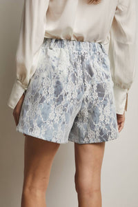 Forte - Lace Overlay Denim Shorts