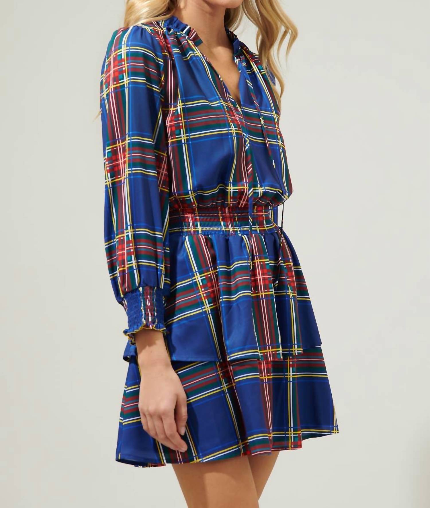 Sugarlips - Lakeview Plaid Clifton Double Ruffle Dress