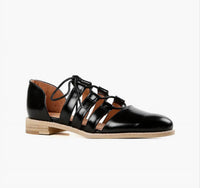 All Black - Women's Gillie D'orsay Flats