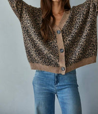 By Together - Leopard V-neck Cardigan
