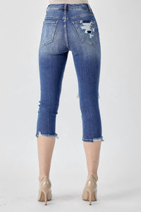 High-Rise Distressed Capri