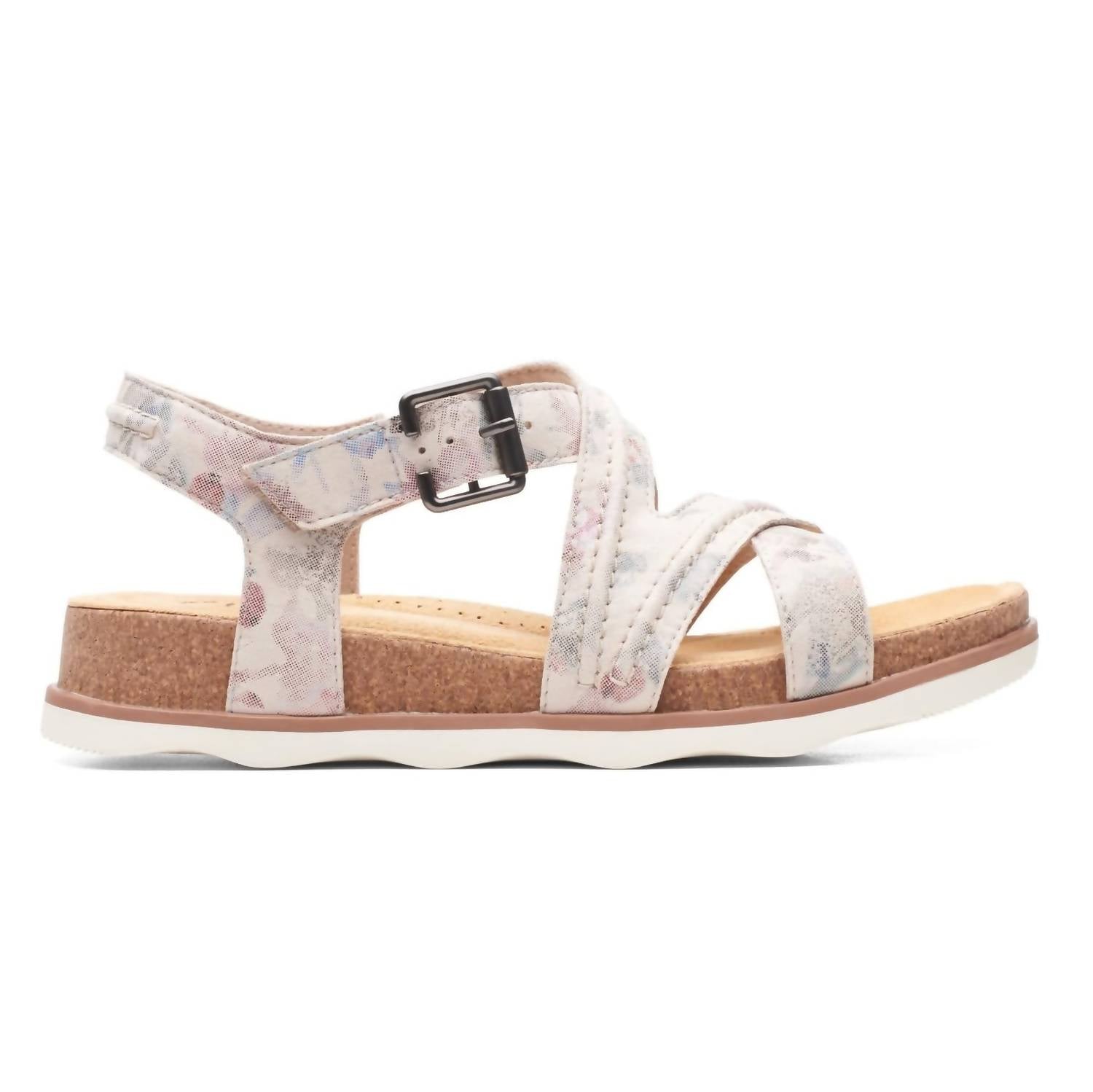 Clarks Women's Brynn Ave Flat Sandal in sand interest - women's sandal - detail view