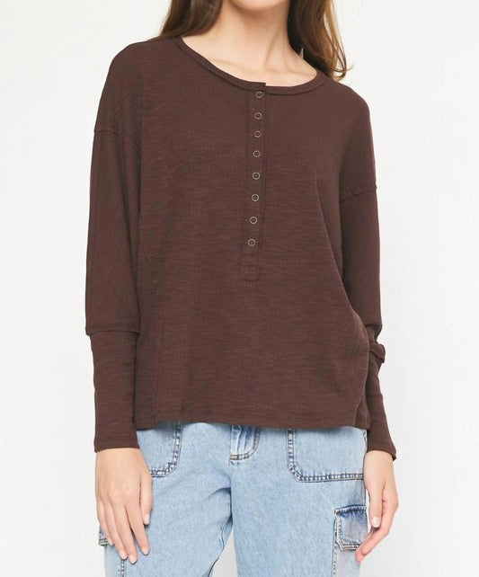 Ribbed Henley Top