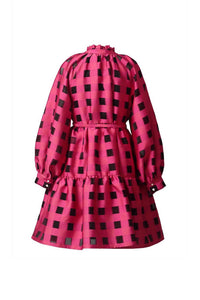 EMILY LOVELOCK Women's Lucy Jacquard Dress in crimson - women's dress - view 4