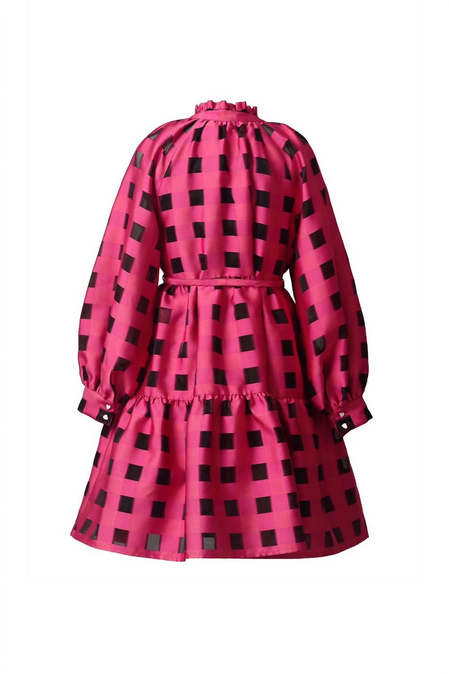 EMILY LOVELOCK Women's Lucy Jacquard Dress in crimson - women's dress - view 4