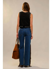 Blue B - Embroidered Suede Vest