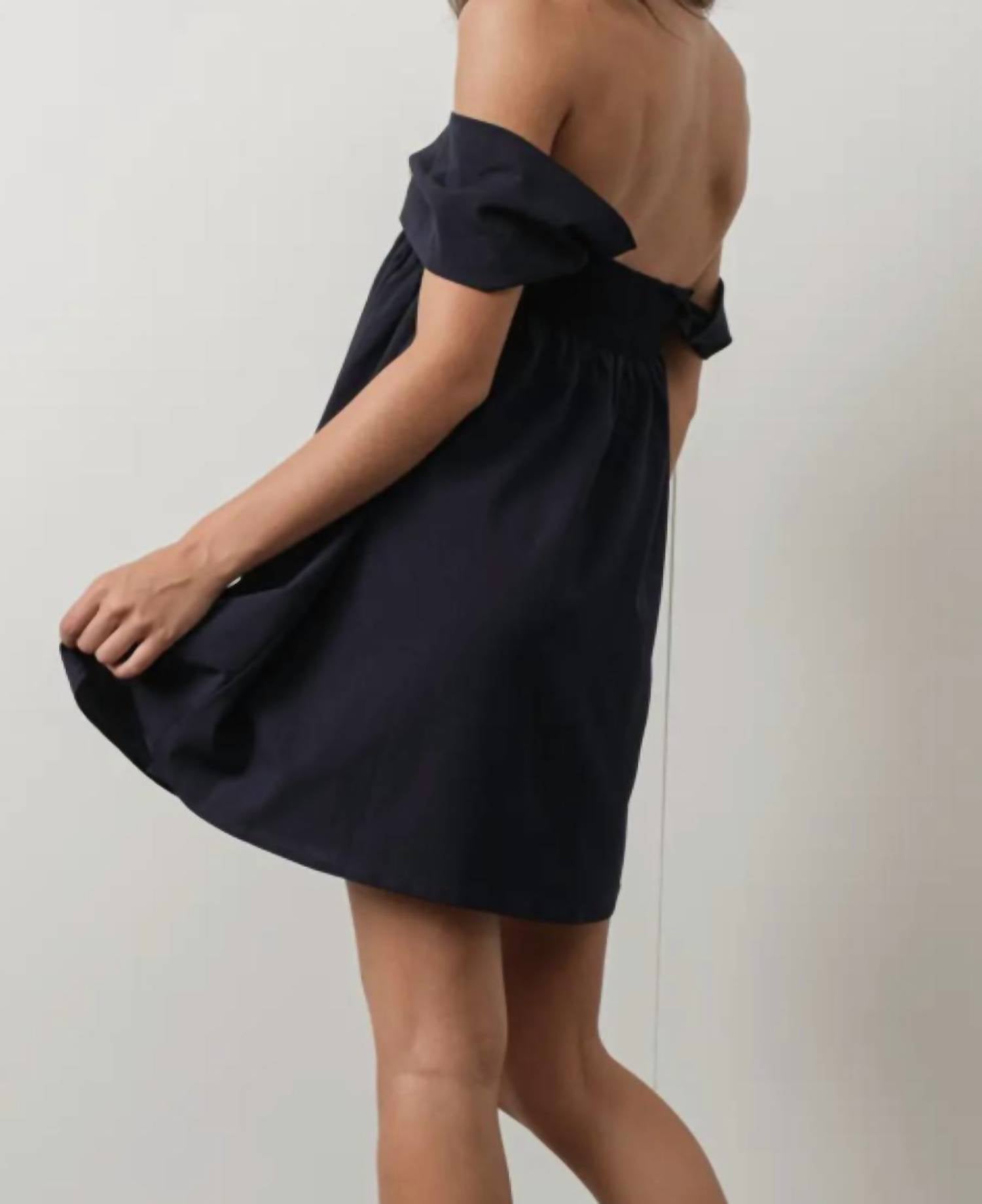 Pretty Garbage - Rosette Off Shoulder Mini Dress