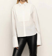 Sanctuary Women's New Era Tuxedo Shirt in white - women's long sleeve top - alternate view