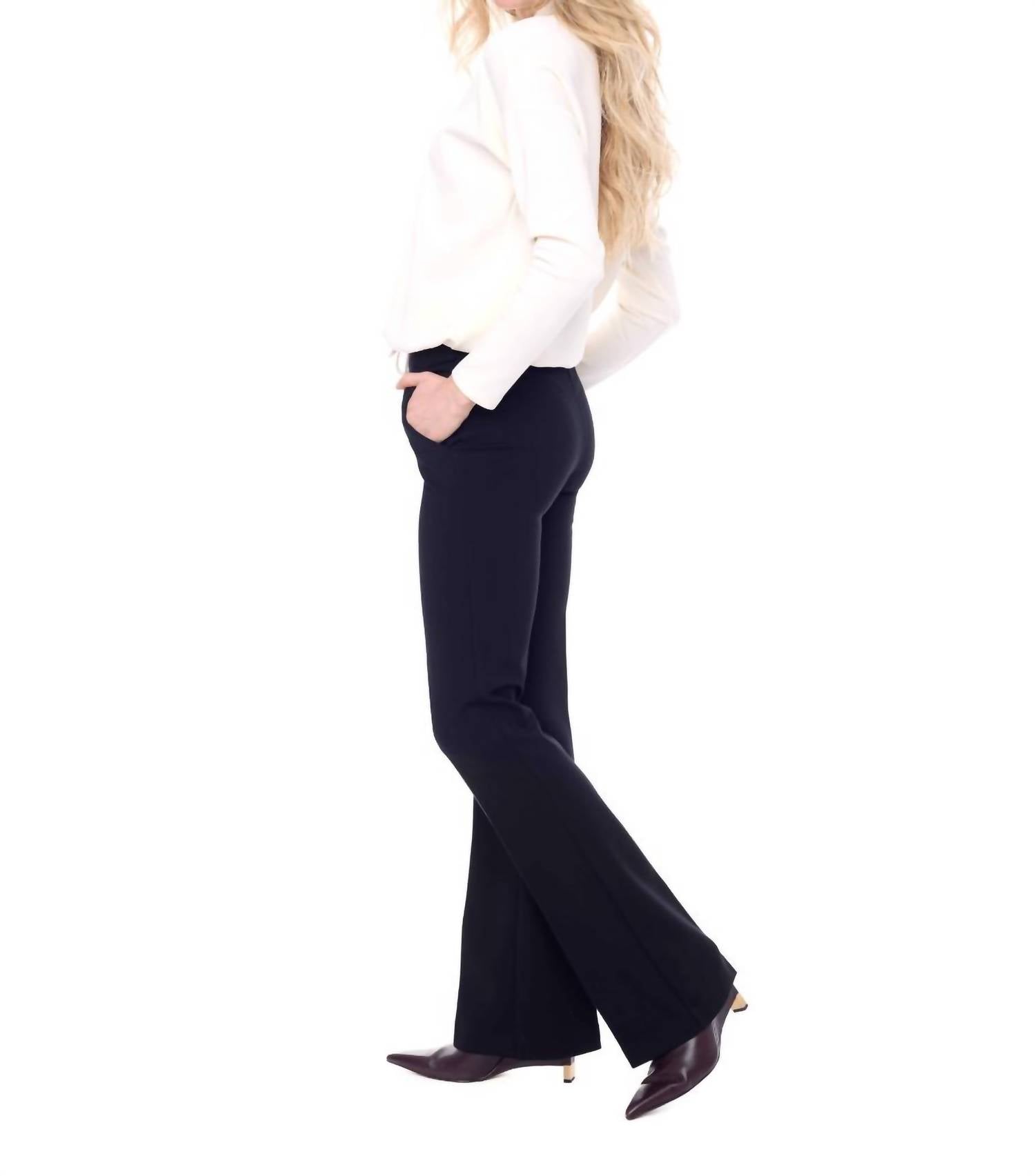 up! Tummy Control Ponte Bootcut Pant in black - women's pants - alternate view
