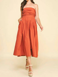 Pinch - Florence Shirred Strapless Midi Dress