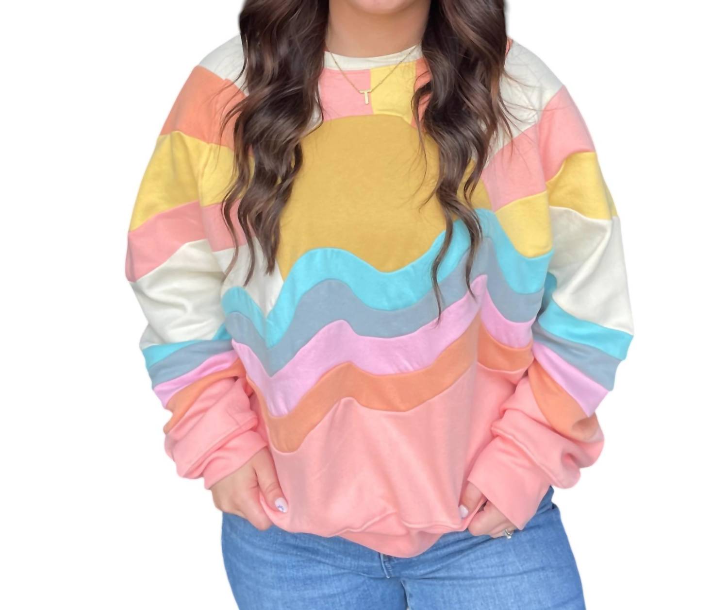 Simply Southern - PATCH WORK CREWNECK TOP