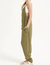 Good Girl Girls Sleeveless Jumpsuit in olive - women's pants - alternate view