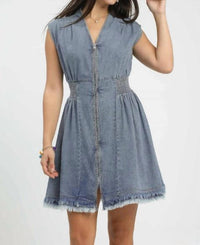 Umgee - Floral Damask Print Collared Dress