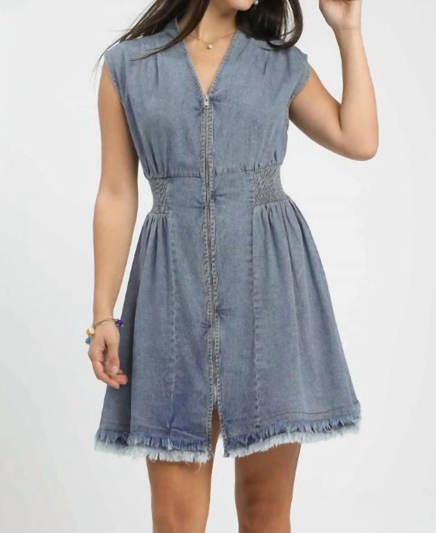 Umgee - Floral Damask Print Collared Dress