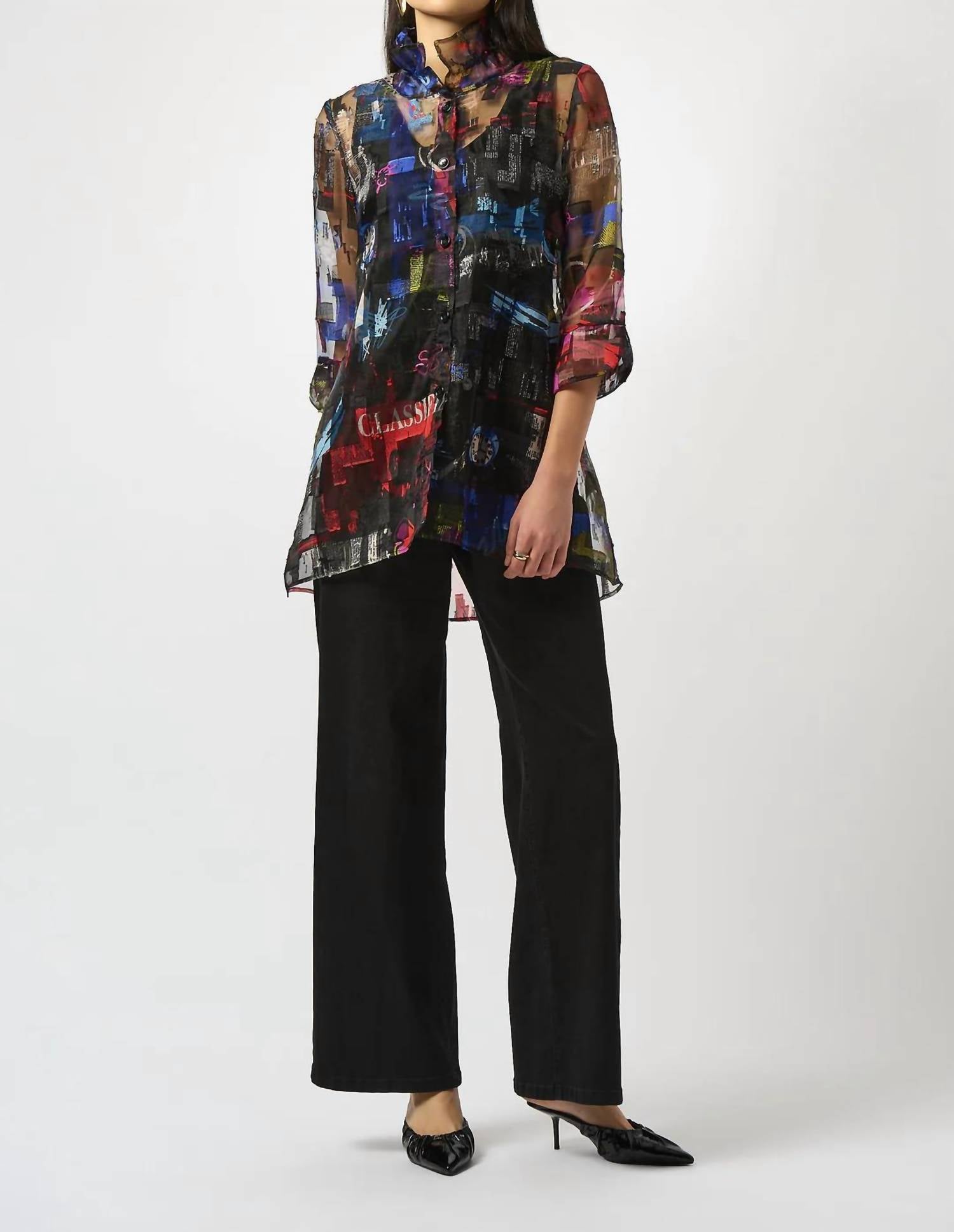 Joseph Ribkoff - Mock Collar 3/4 Sleeves Blouse