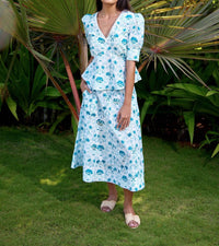 Verandah - Deep Neck Peplum Blouse