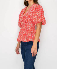 Love Wednesday - Coral Cotton Embroidery Top
